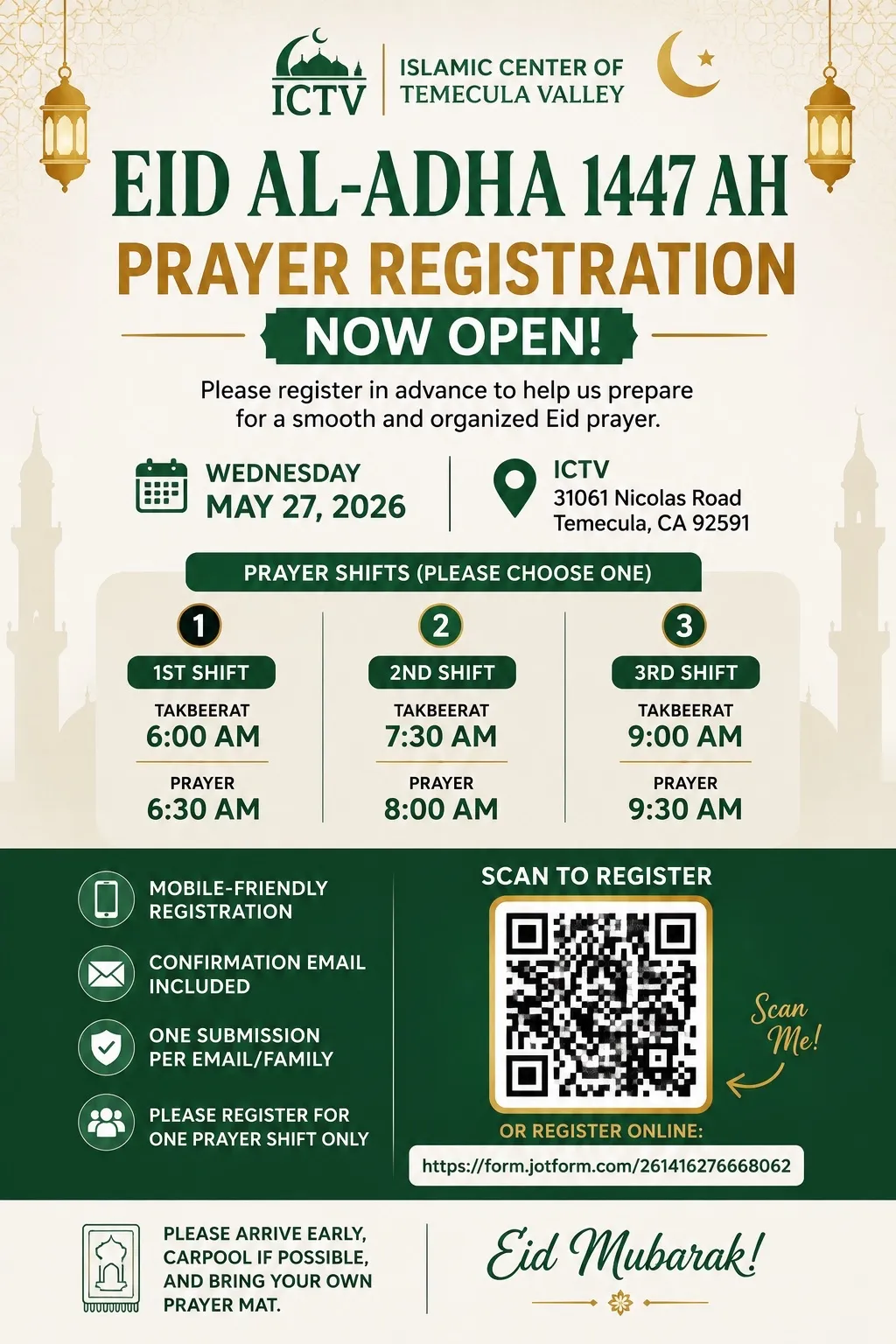 Eid Prayer Schedule