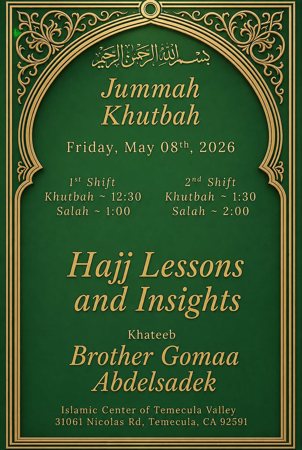Friday Jummah Khutbah